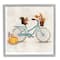 Stupell Industries Squirrel on Blue Bicycle Autumn Foliage Basket in Gray Frame Wall Art